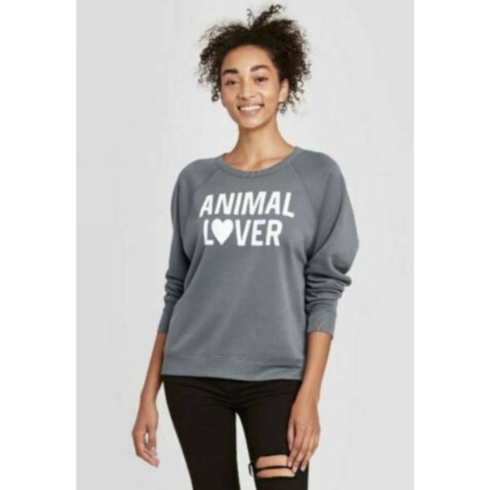 Grayson Threads Animal Lover Gray Pullover Sweatshirt NWT‎